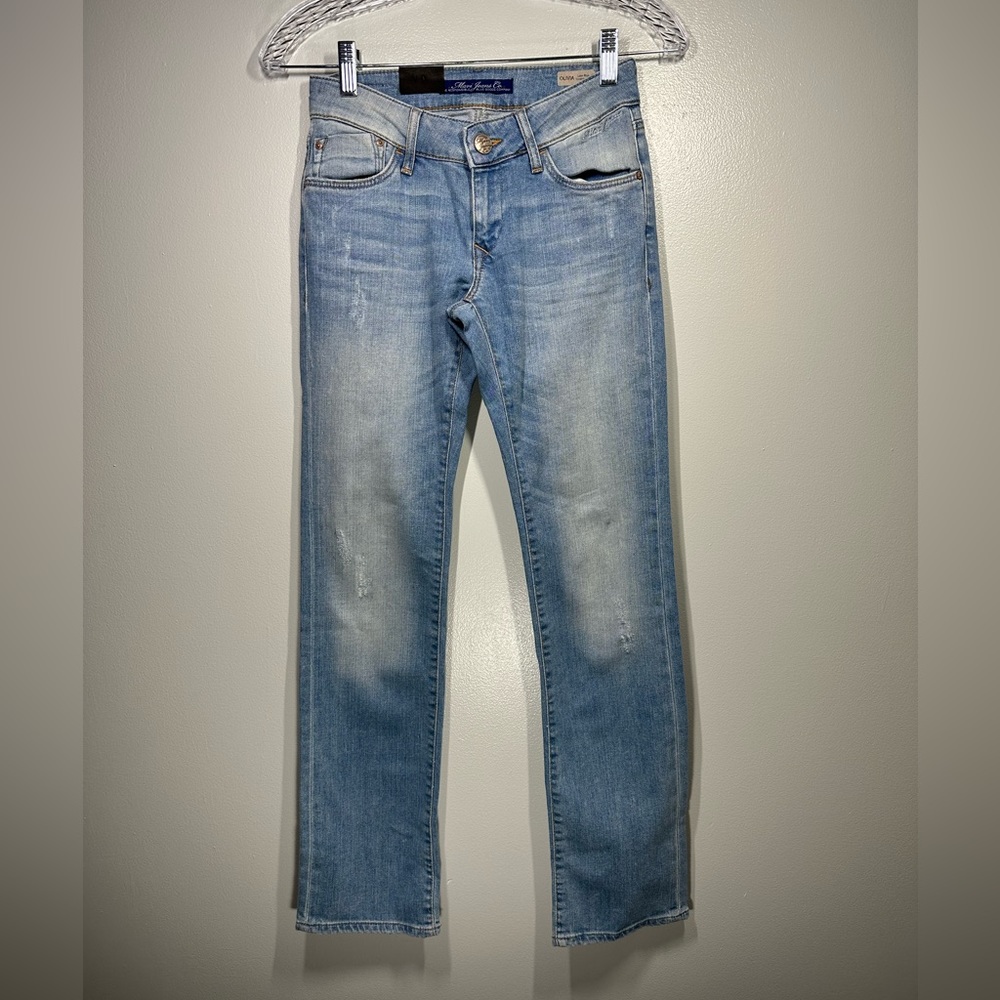 NWOT Mavi OLIVIA Distressed Jeans Straight Leg in Light Festival Stretch 24/30
